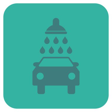 Oto yıkama düz kare vektör simgesi