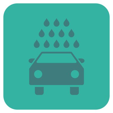 Oto yıkama düz kare vektör simgesi