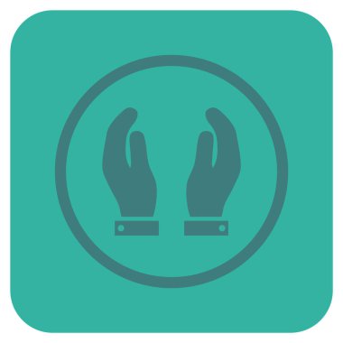 Bakım el düz kare vektör simgesi