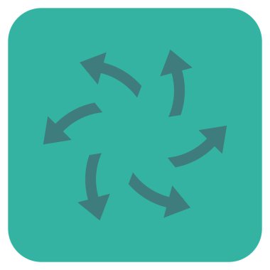 Santrifüj oklar düz kare vektör simgesi