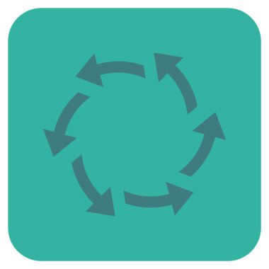 Santrifüj oklar düz kare vektör simgesi