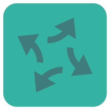 Santrifüj oklar düz kare vektör simgesi