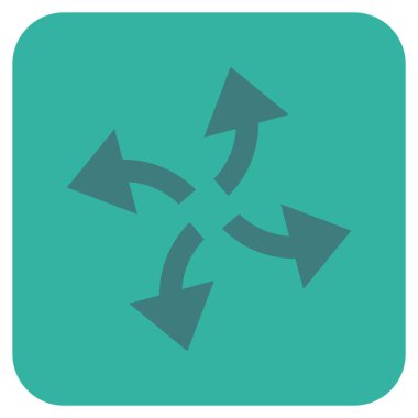 Santrifüj oklar düz kare vektör simgesi