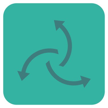 Santrifüj oklar düz kare vektör simgesi