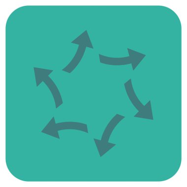 Santrifüj oklar düz kare vektör simgesi