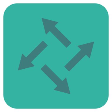 Santrifüj oklar düz kare vektör simgesi