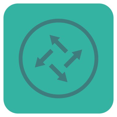 Santrifüj oklar düz kare vektör simgesi