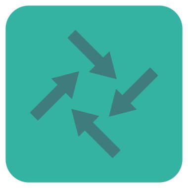 Merkezcil oklar düz kare vektör simgesi