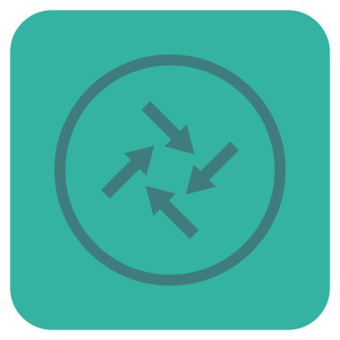 Merkezcil oklar düz kare vektör simgesi