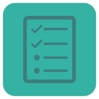 Vektör simgesi denetim listesi sayfa düz kare