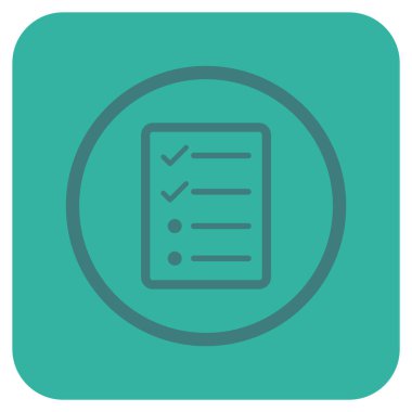 Vektör simgesi denetim listesi sayfa düz kare