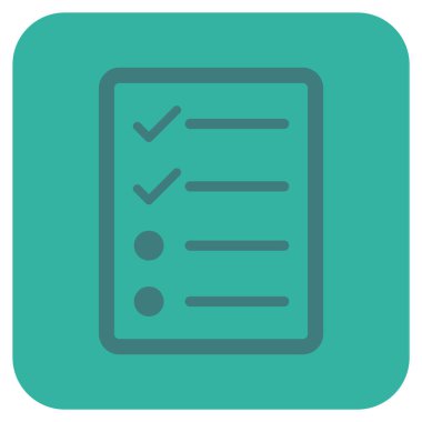 Vektör simgesi denetim listesi sayfa düz kare