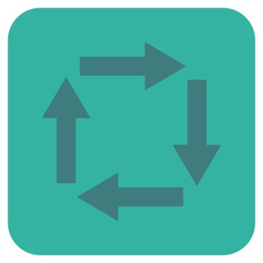 Dolaşım oklar düz kare vektör simgesi