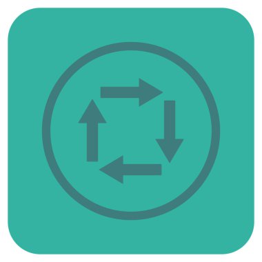 Dolaşım oklar düz kare vektör simgesi