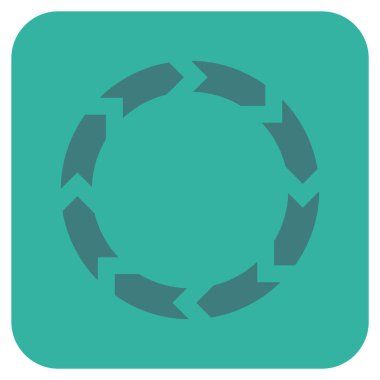 Dolaşım düz kare vektör simgesi