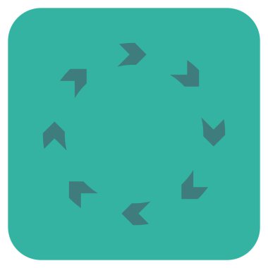 Dolaşım düz kare vektör simgesi