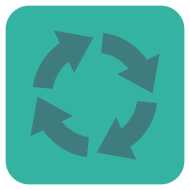 Dolaşım düz kare vektör simgesi