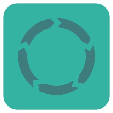 Dolaşım düz kare vektör simgesi