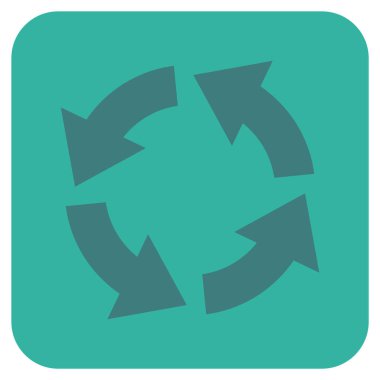 Dolaşım düz kare vektör simgesi