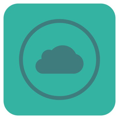 Bulut düz kare vektör simgesi