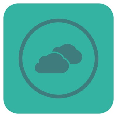 Bulutlar düz kare vektör simgesi