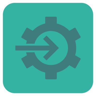 COG Tümleştirme düz kare vektör simgesi