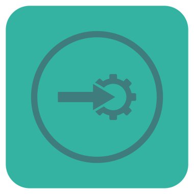 COG Tümleştirme düz kare vektör simgesi