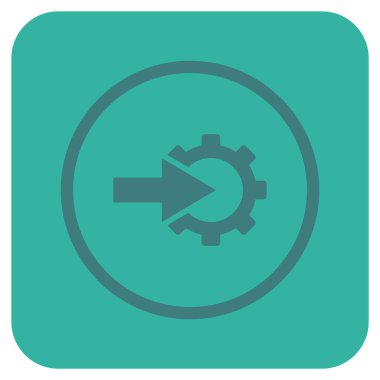 COG Tümleştirme düz kare vektör simgesi