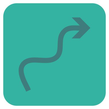 Eğri ok düz kare vektör simgesi