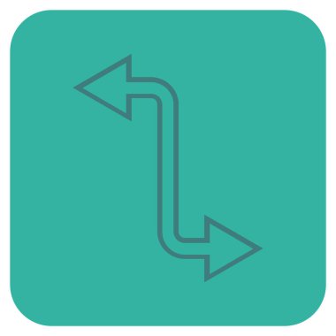 Eğri Exchange ok düz kare vektör simgesi