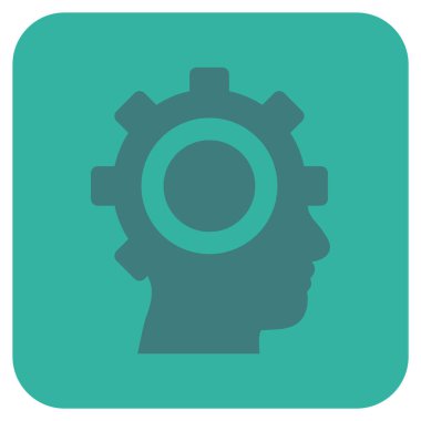 Cyborg vites düz kare vektör simgesi