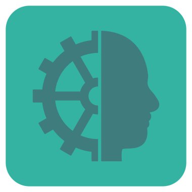 Cyborg vites düz kare vektör simgesi