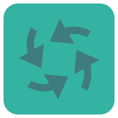 Siklon oklar düz kare vektör simgesi