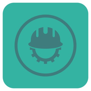 Geliştirme işçisi düz kare vektör simgesi