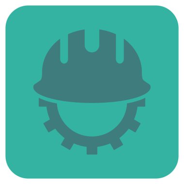 Geliştirme işçisi düz kare vektör simgesi