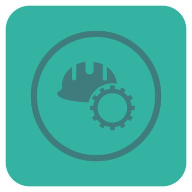 Geliştirme işçisi düz kare vektör simgesi