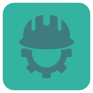 Geliştirme işçisi düz kare vektör simgesi