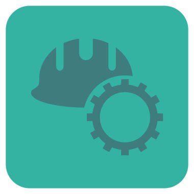 Geliştirme işçisi düz kare vektör simgesi