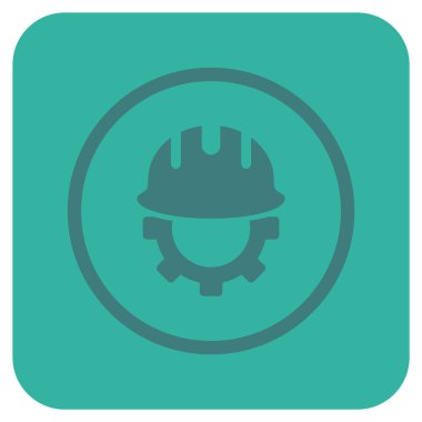 Geliştirme işçisi düz kare vektör simgesi