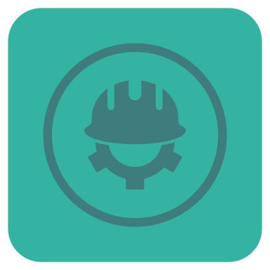 Geliştirme kask düz kare vektör simgesi