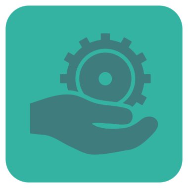 Vektör simgesi geliştirme hizmet düz kare