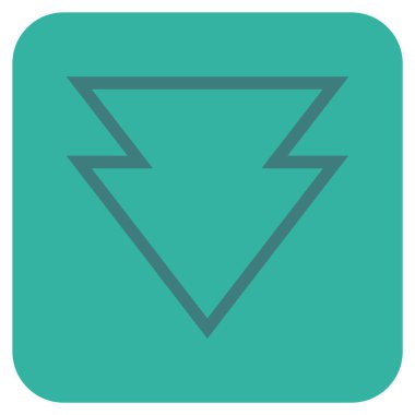 Düz aşağı yön vektör simgesi kare