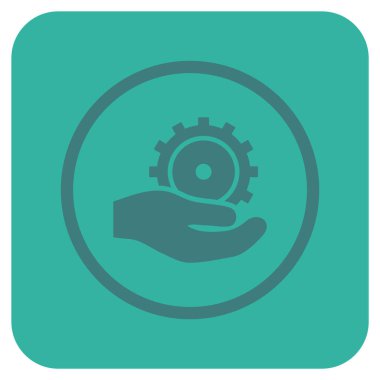 Vektör simgesi geliştirme hizmet düz kare