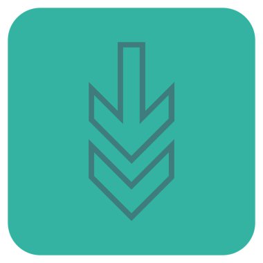 Düz aşağı yön vektör simgesi kare