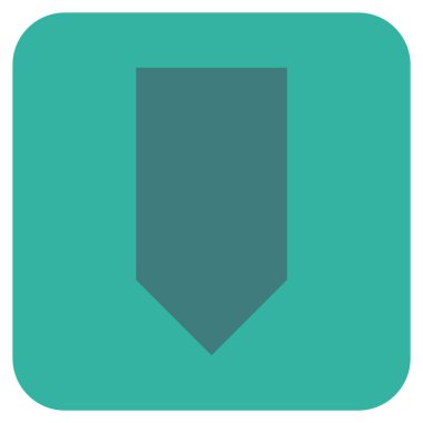 Düz aşağı yön vektör simgesi kare