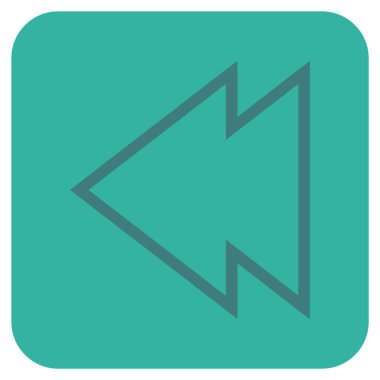 Düz sol yön vektör simgesi kare