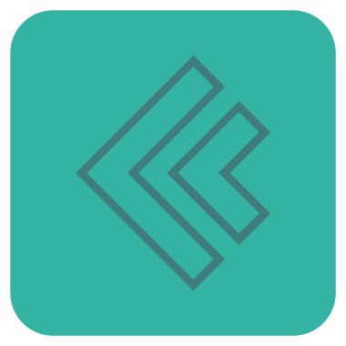 Düz sol yön vektör simgesi kare