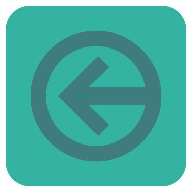 Düz sol yön vektör simgesi kare