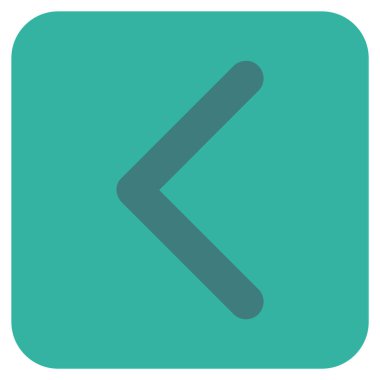 Düz sol yön vektör simgesi kare