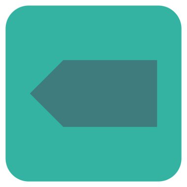 Düz sol yön vektör simgesi kare